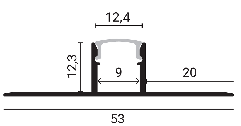Aluminium Profile For LED Strip Gray L=2m - energy label