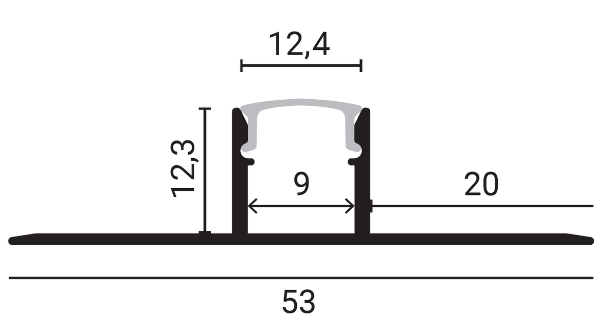 Aluminium Profile For LED Strip Gray L=2m - energy label