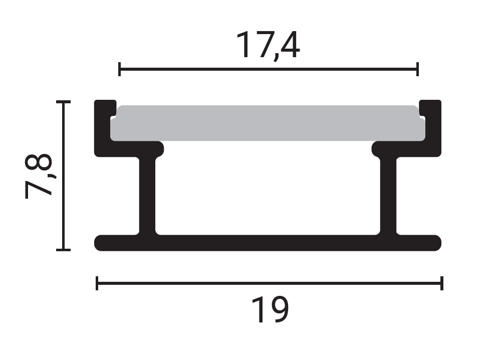 Aluminium Profile For LED Strip Grey L=2m - energy label