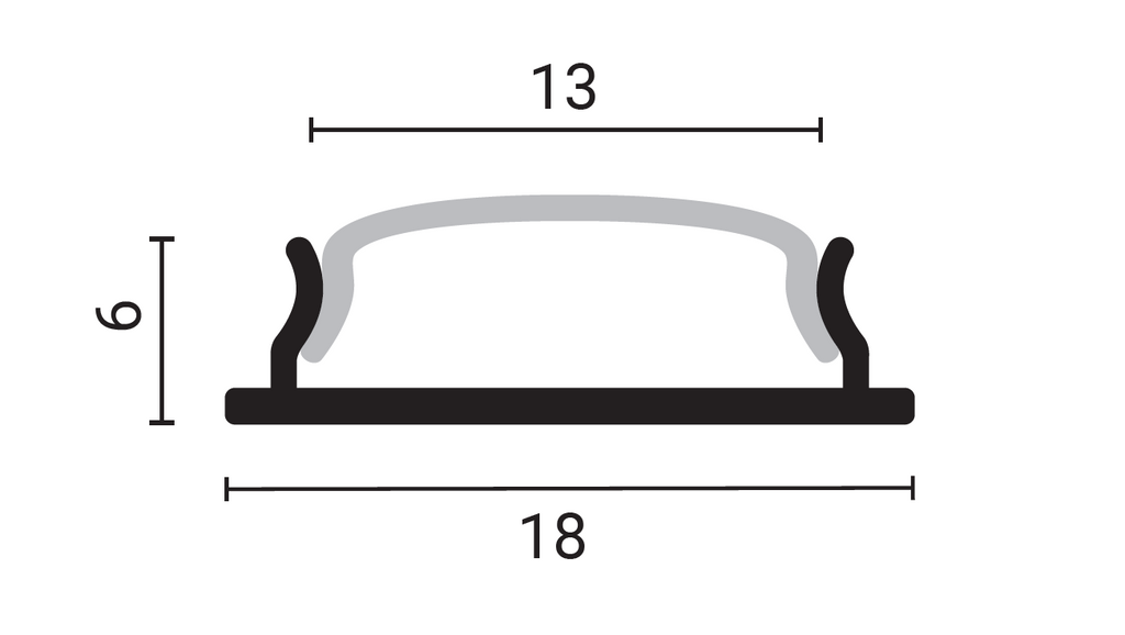 Aluminium Profile For LED Strip L=2m 18*06mm - energy label
