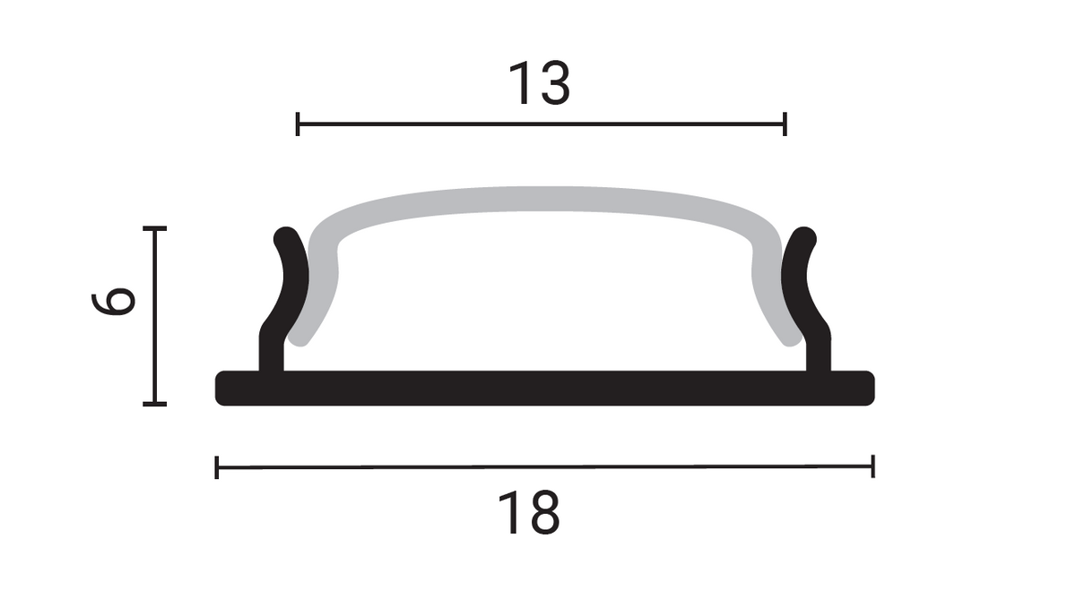 Aluminium Profile For LED Strip L=2m 18*06mm - energy label