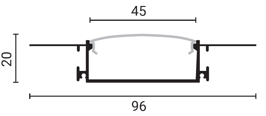Aluminium Profile For LED Strip L=2m 50*20mm - energy label