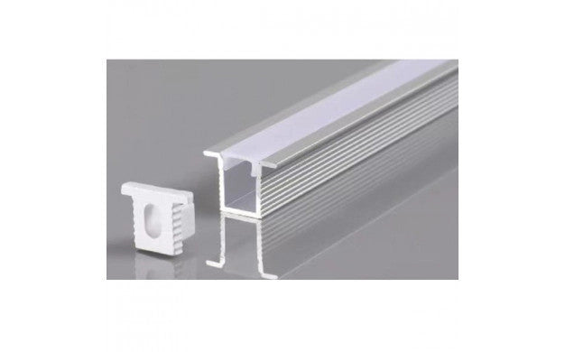 Aluminium Profile For LED Strip Silver Body and White Cover L=2m