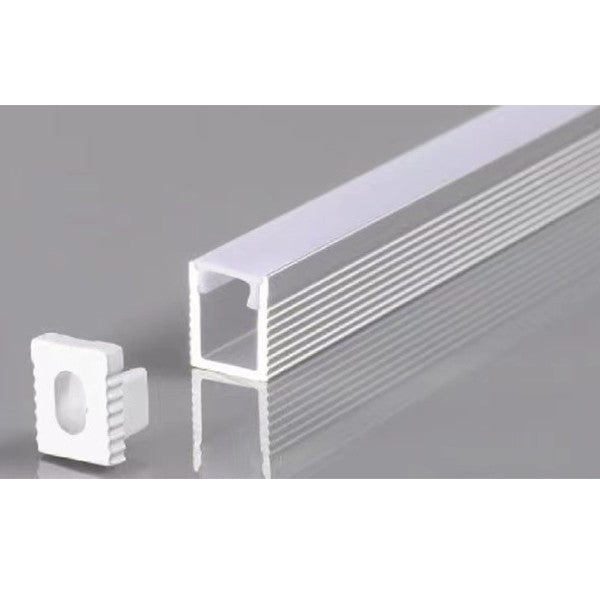 Aluminium Profile For LED Strip Silver Body and White Cover L=2