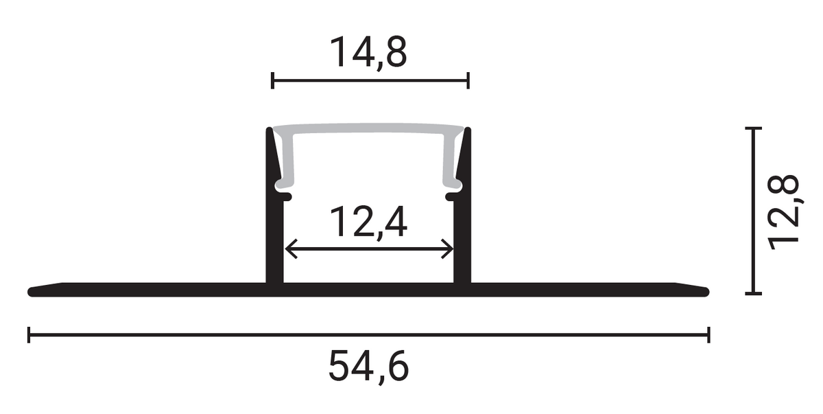 Aluminium Profile for LED Strip Silver body/White cover L=2M - energy label