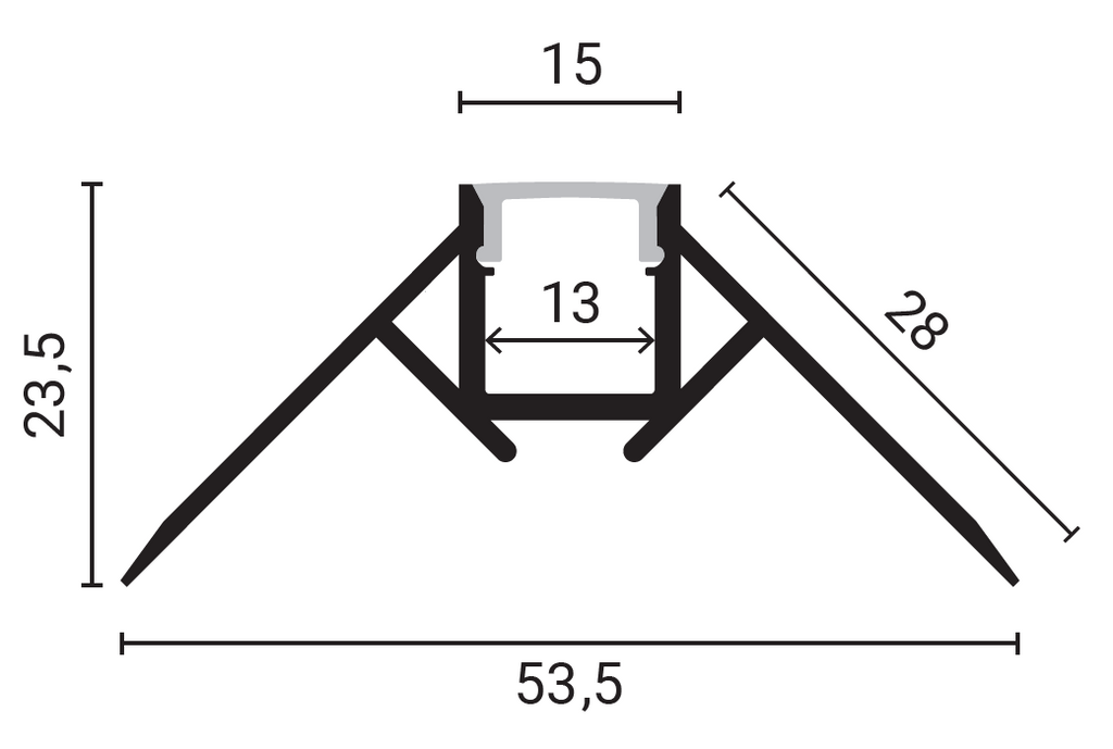 Aluminium Profile For LED Strip Built In L=2m - energy label