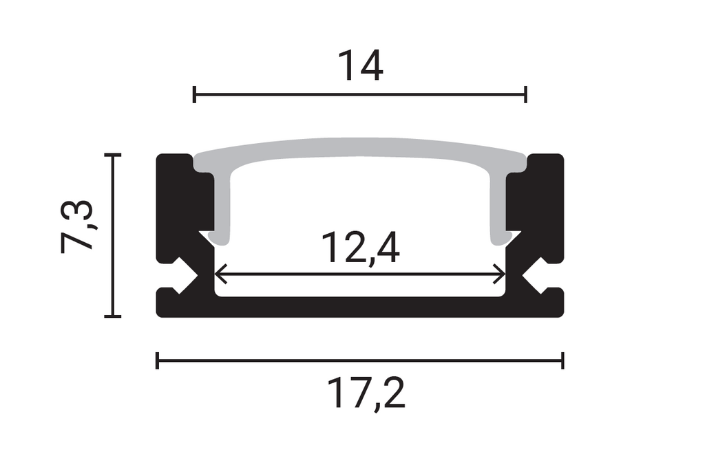 Aluminium Profile For LED Strip H6 mm L=2m - energy label