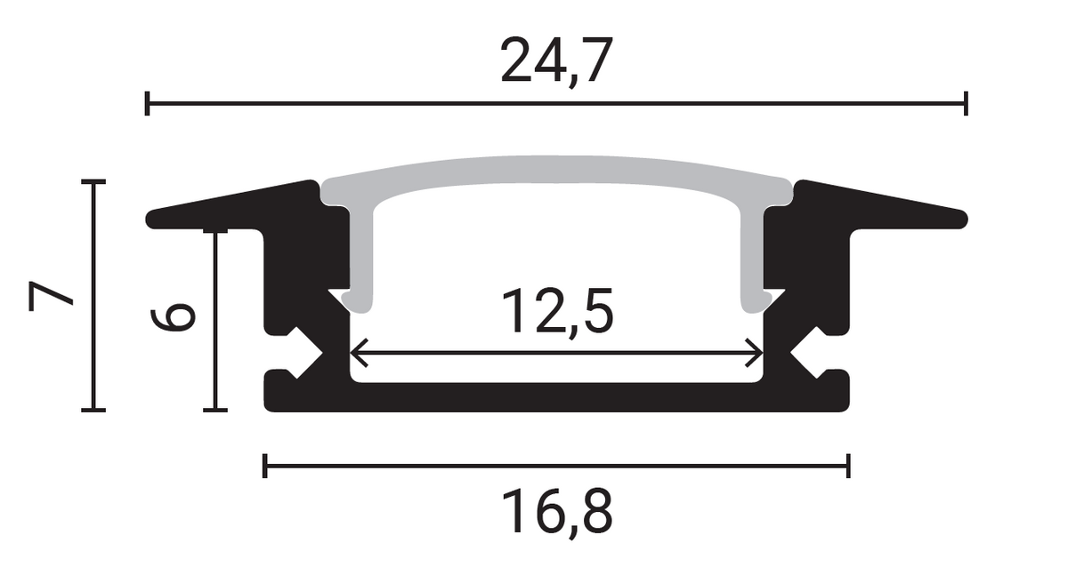 Aluminium Profile For LED Strip Build In 6mm L=1 meter - energy label