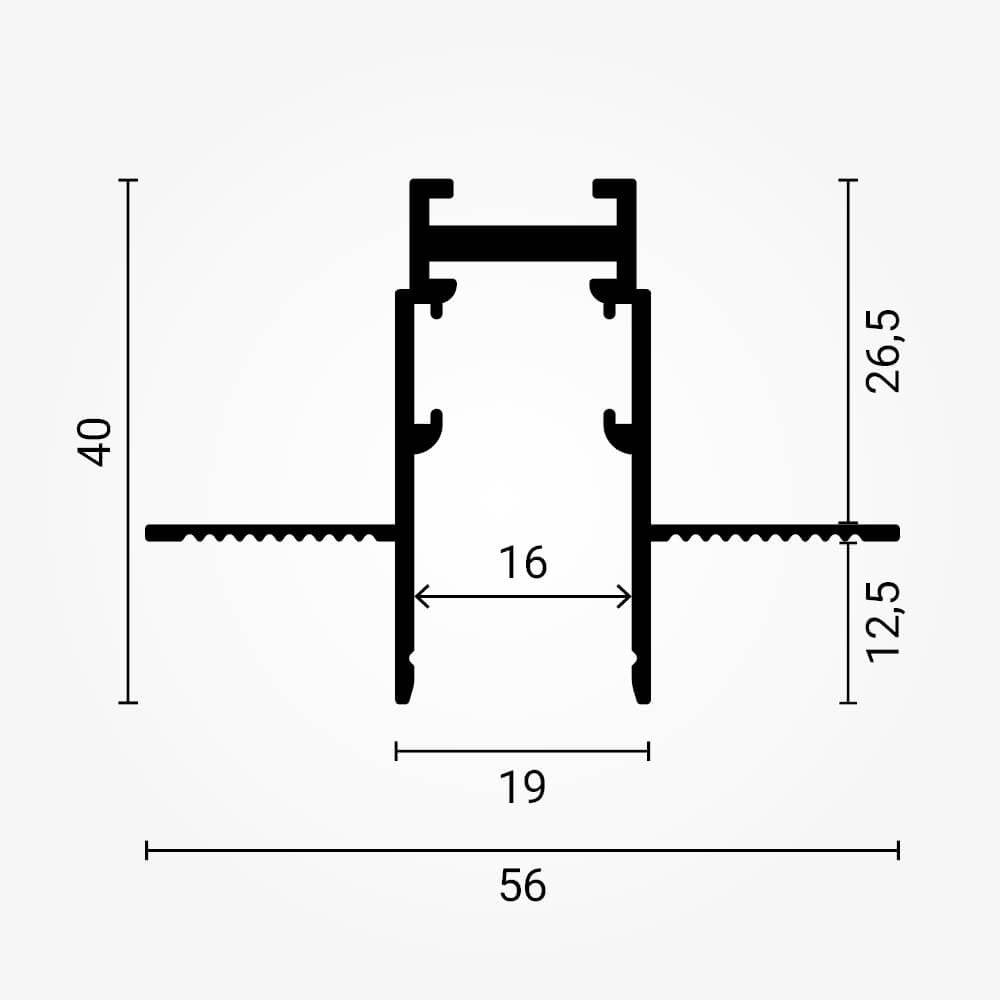 Track System Three-Phase R15B Build-in - Black - product view