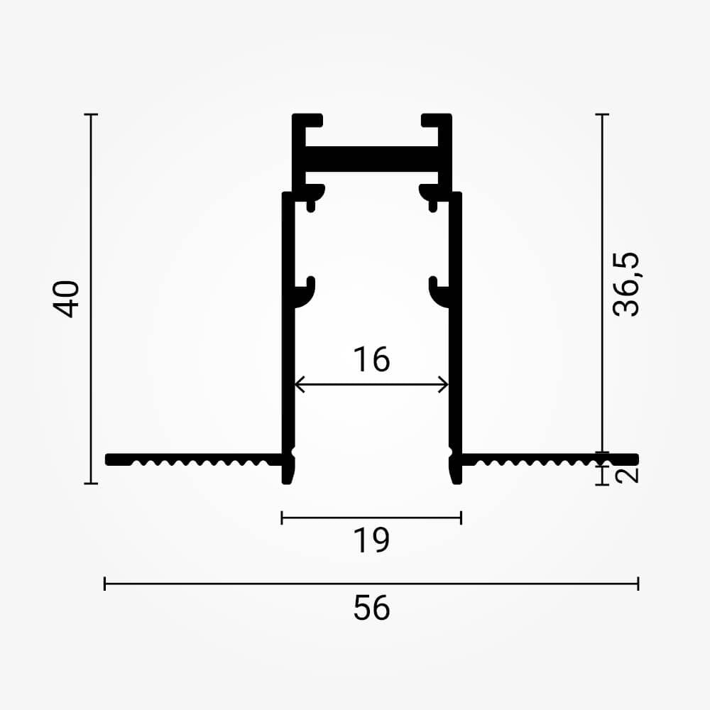Track System Three-Phase R15 Build-in - Black - product view