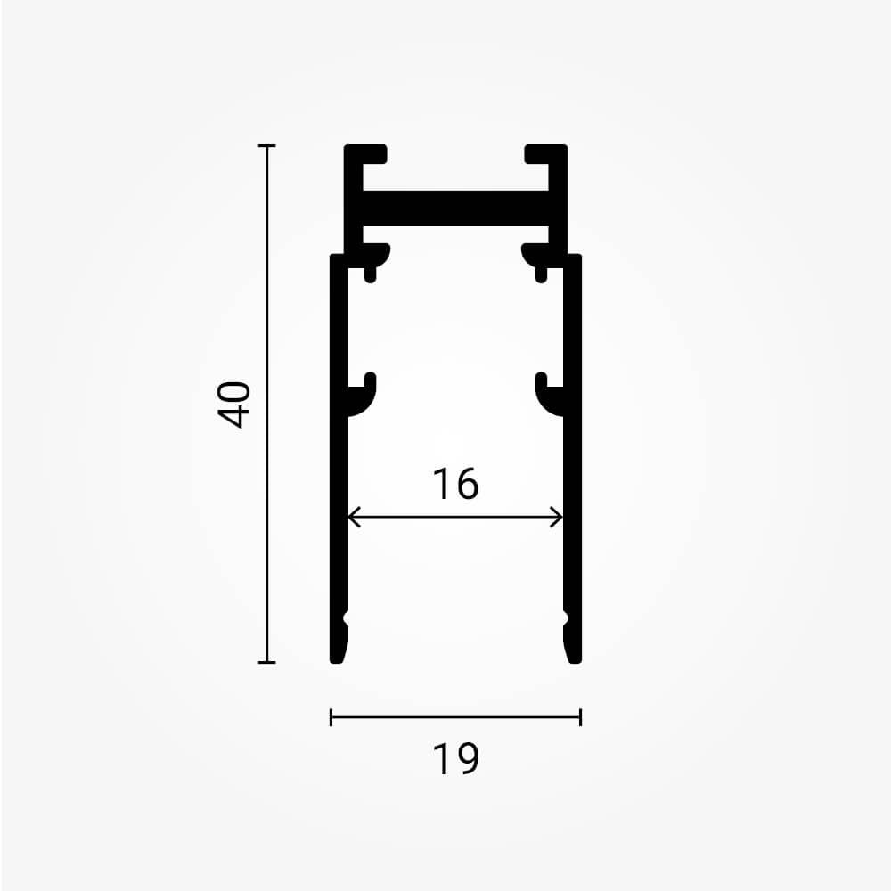 Track System Three-Phase S15 - Black - product view
