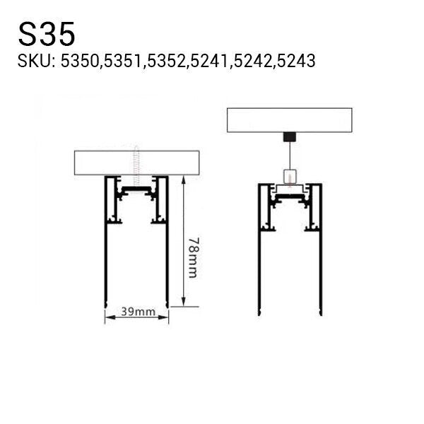 Track System Three-Phase S35 - White - product view