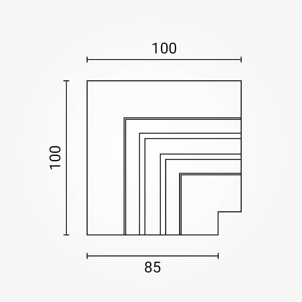 Surface Corner For Magnetic Track System - R35 - product view
