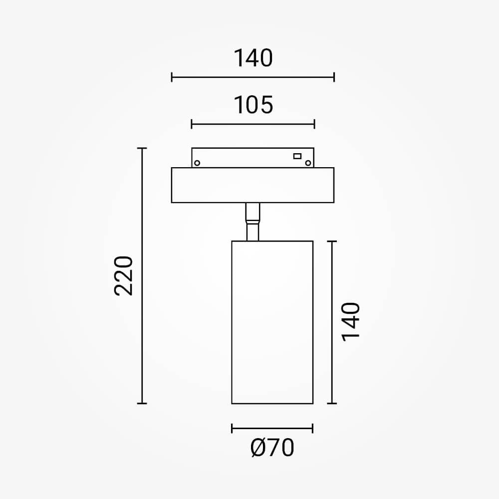 LED Magnetic Track Light M35 20W - product view