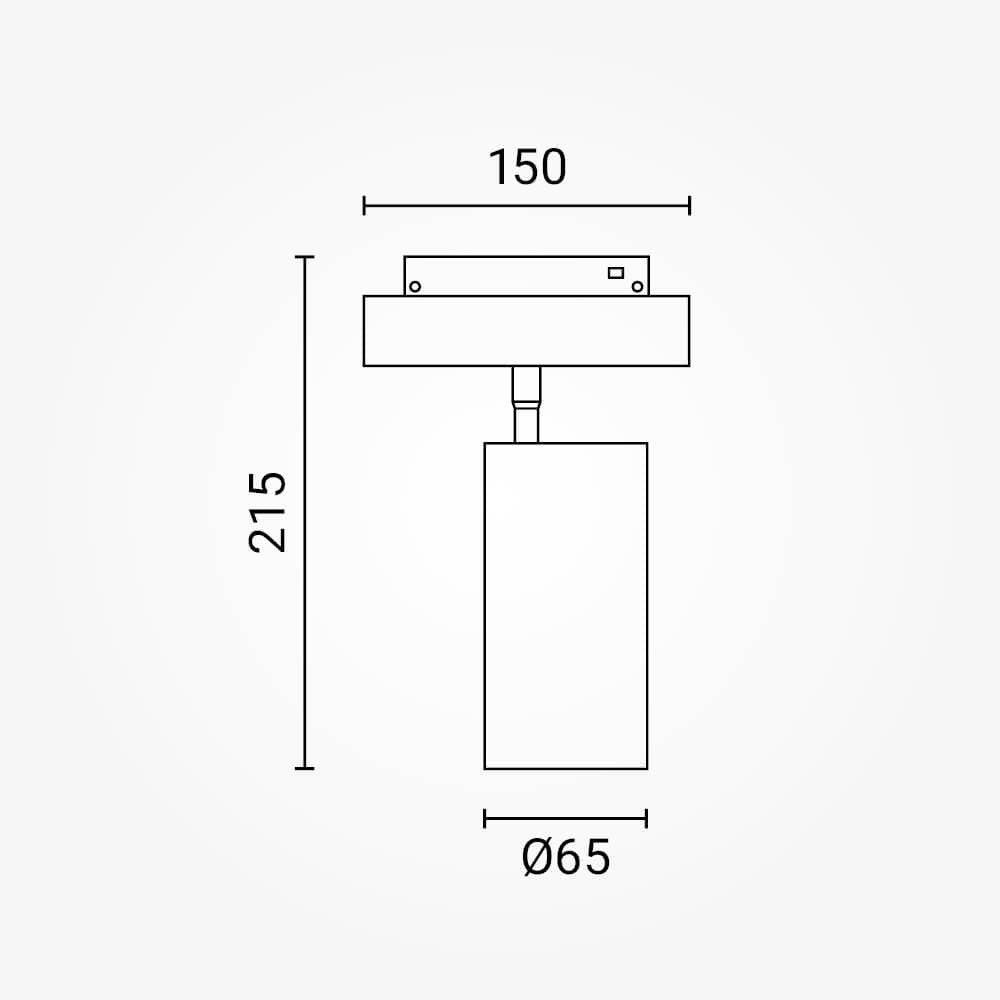 LED Magnetic Track Light M35 12W Black - Dimmable - product view