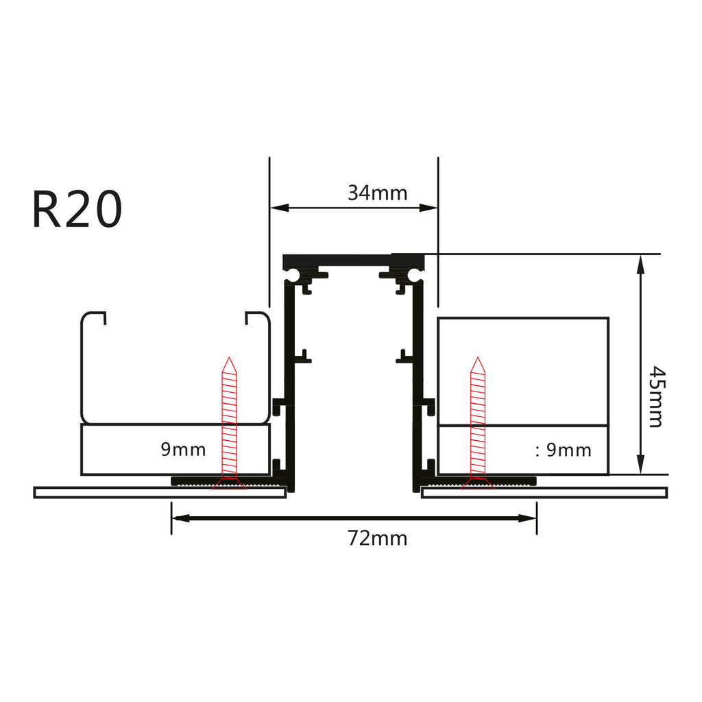 Magnetic Track System 3 Phases - Built-In R20 - product view
