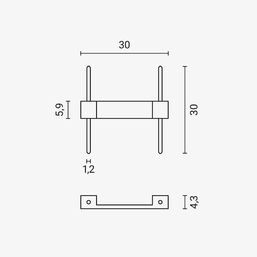 Black Straight Connector - product view