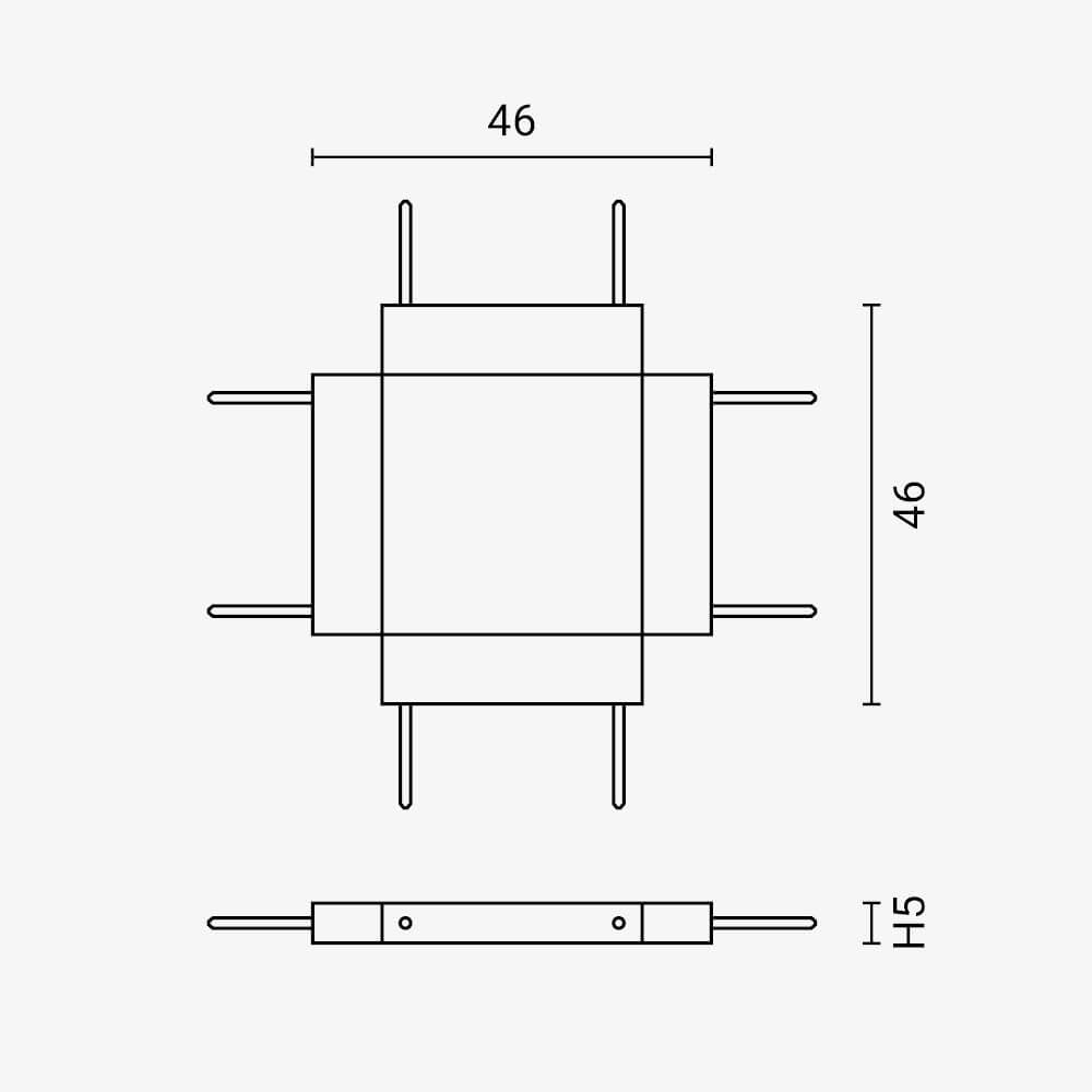 Black Cross Connector - product view