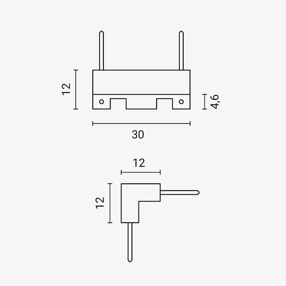 Black 90 Degree Connector - product view