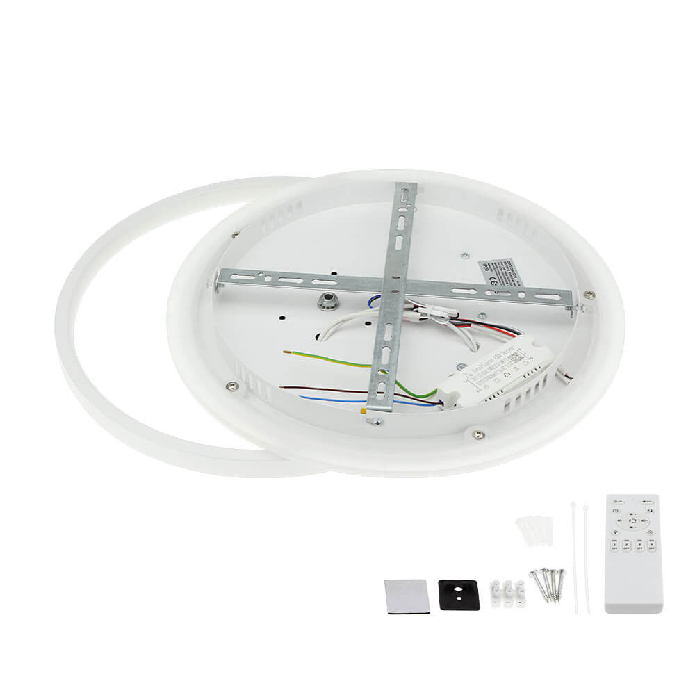 LED Ceiling Lamp CCT 54W White+Wood Dimmable + Remote Control - image 8