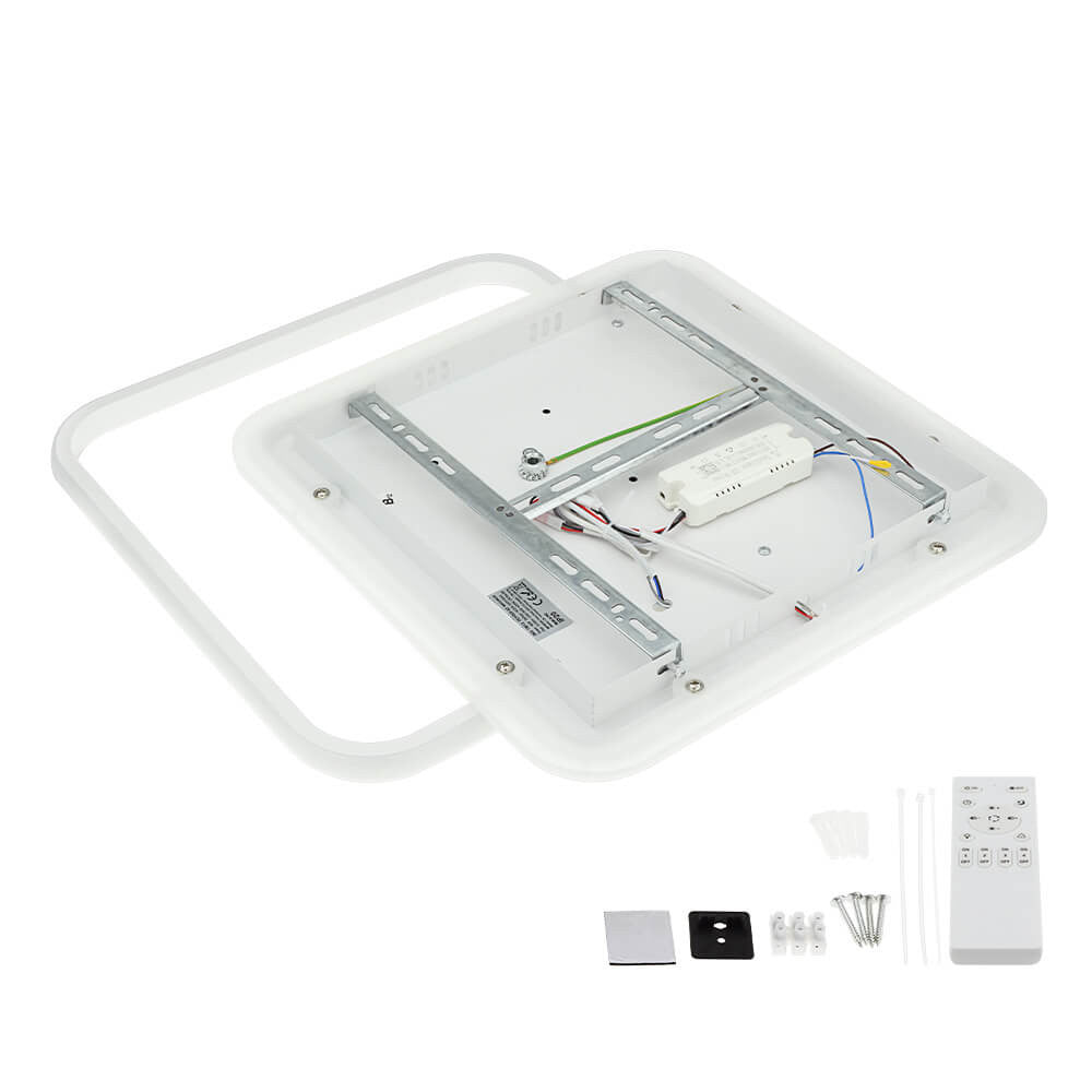 LED Ceiling Lamp CCT 60W White+Wood Dimmable + Remote Control - image 8