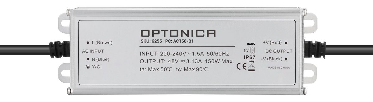 LED Waterproof Power Supply IP67 150W 48V 3.125A 3 years warranty