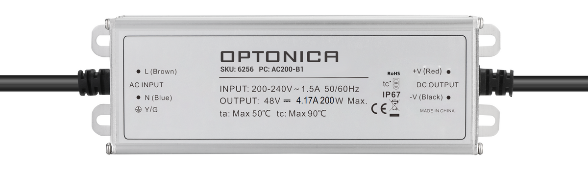 LED Waterproof Power Supply IP67 200W 48V 4.17 A 3 years warranty