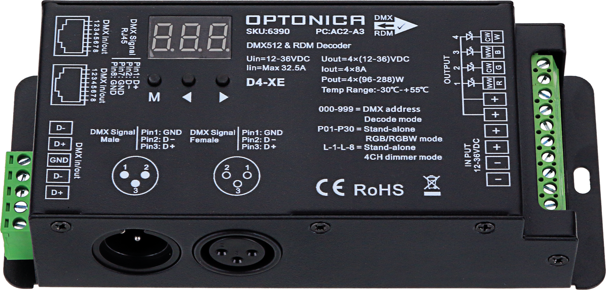 4 Channel Constant Voltage DMX512 Decoder