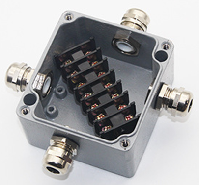 Waterproof Aluminium Box Terminal Block 4 Terminals IP68 - energy label