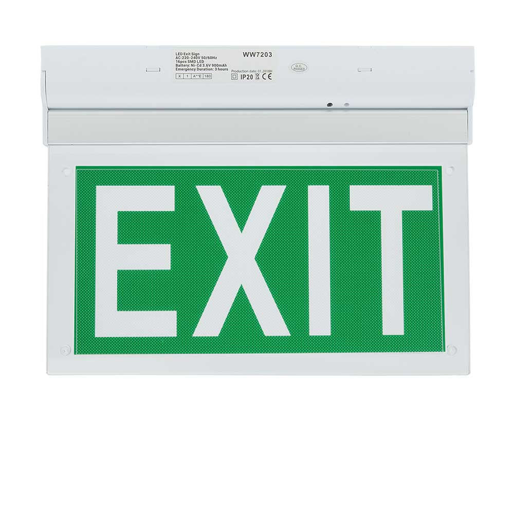 LED Wall Surface Emergency Exit Light 3 Hours Emergency Duration With PVC Legend