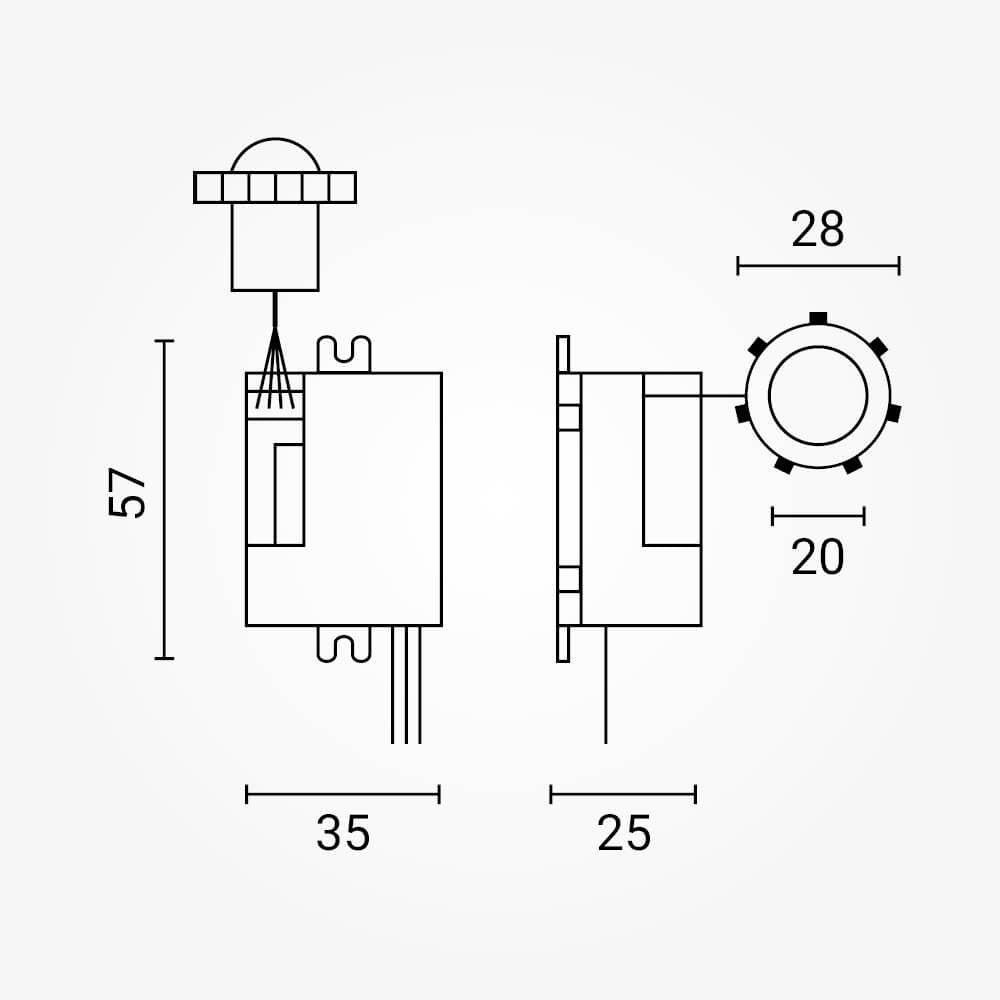 LED PIR Sensor IP65 White - product view