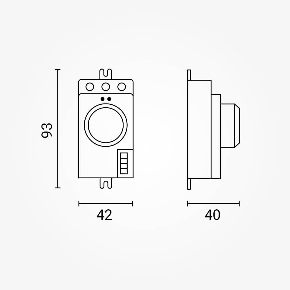 LED Microwave Sensor IP20 White - product view