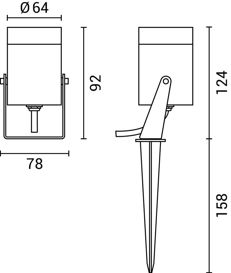 Lampholder Spike Light GU10 IP65 - BLACK BODY - image 5