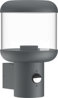 Wall Lamp Aluminium Clear PC E27 Socket IP54 + PIR SENSOR