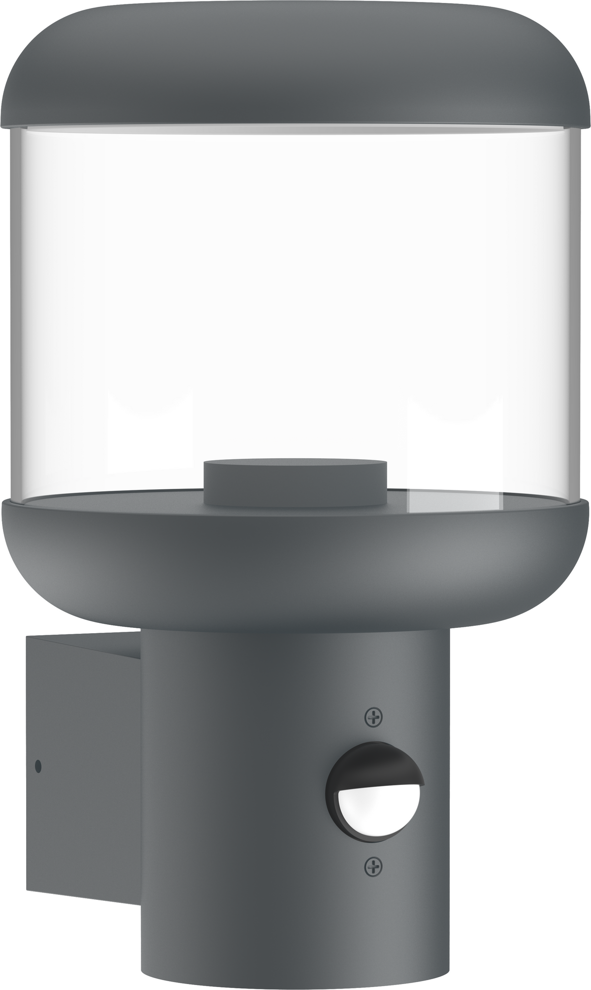 Wall Lamp Aluminium Clear PC E27 Socket IP54 + PIR SENSOR