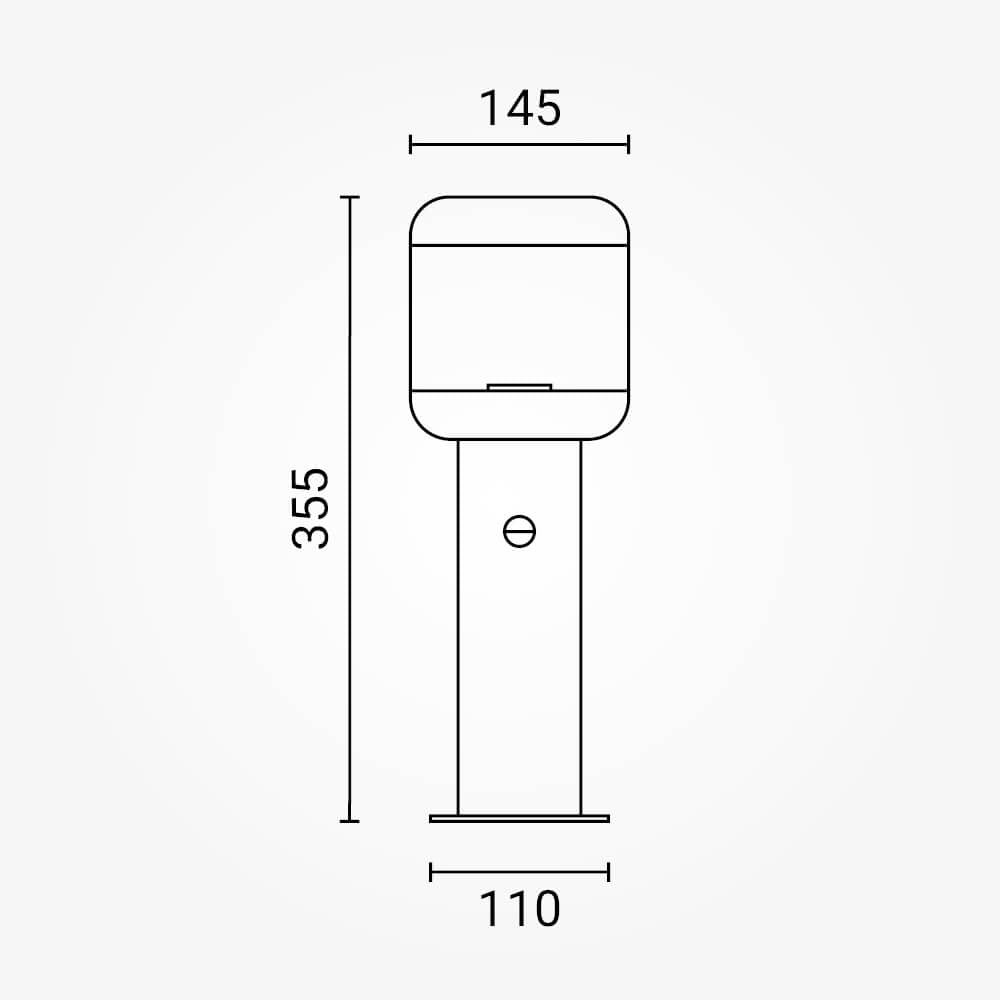 Aluminijska ulična svjetiljka s prozirnim PC difuzorom, E27 grlo, IP54, + PIR senzor - product view