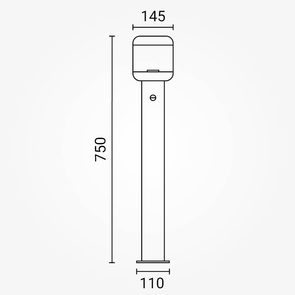 Aluminijska ulična svjetiljka s prozirnim PC difuzorom, E27 grlo, IP54, + PIR senzor - product view
