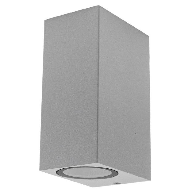 WALL LAMP ALUMINIUM SILVER BODY 2xGU10 SOCKET