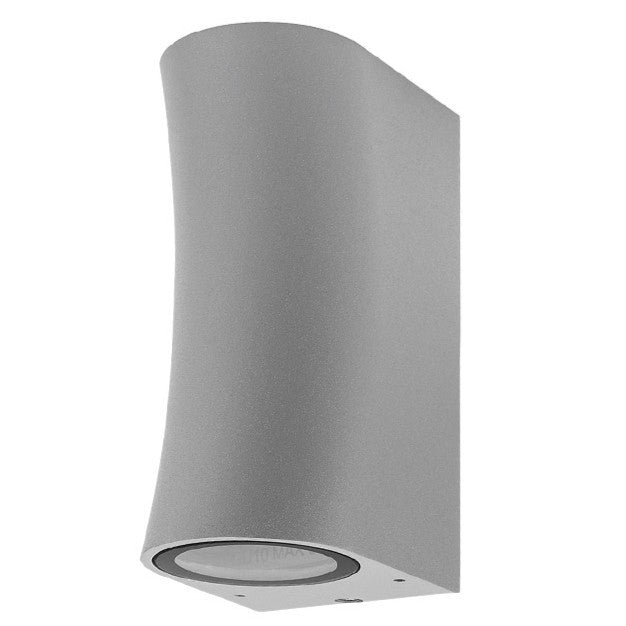 WALL LAMP ALUMINIUM SILVER BODY 2xGU10 SOCKET