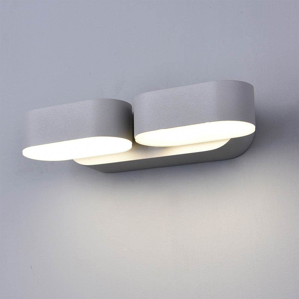 LED Wall Light Epistar 2x6W Grey Body Rotatable - image 5