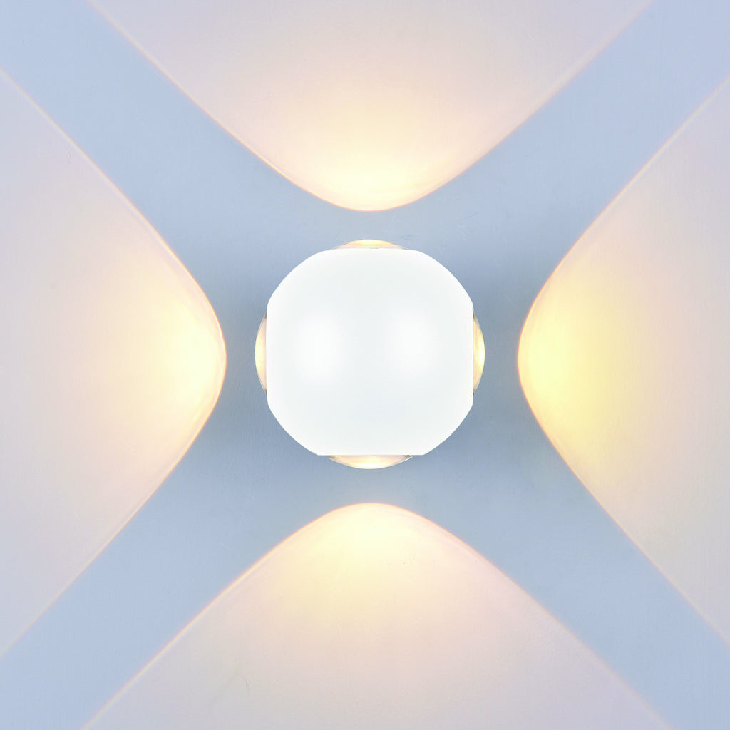 LED Wall Light Round 4 Diods White Body - image 3
