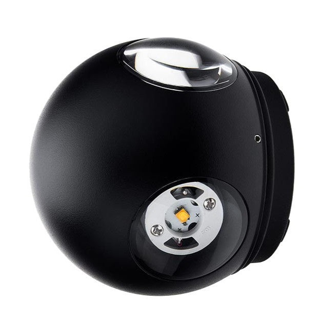 LED Wall Light Round 4 Diods Black Body