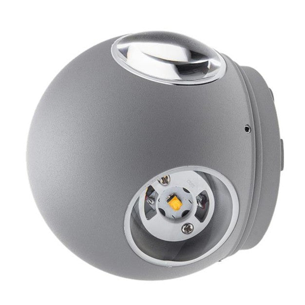 LED Wall Light Round 4 Diods Grey Body
