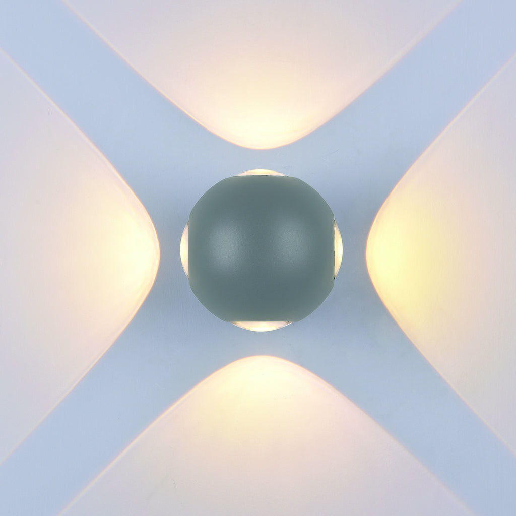 LED Wall Light Round 4 Diods Grey Body - image 4