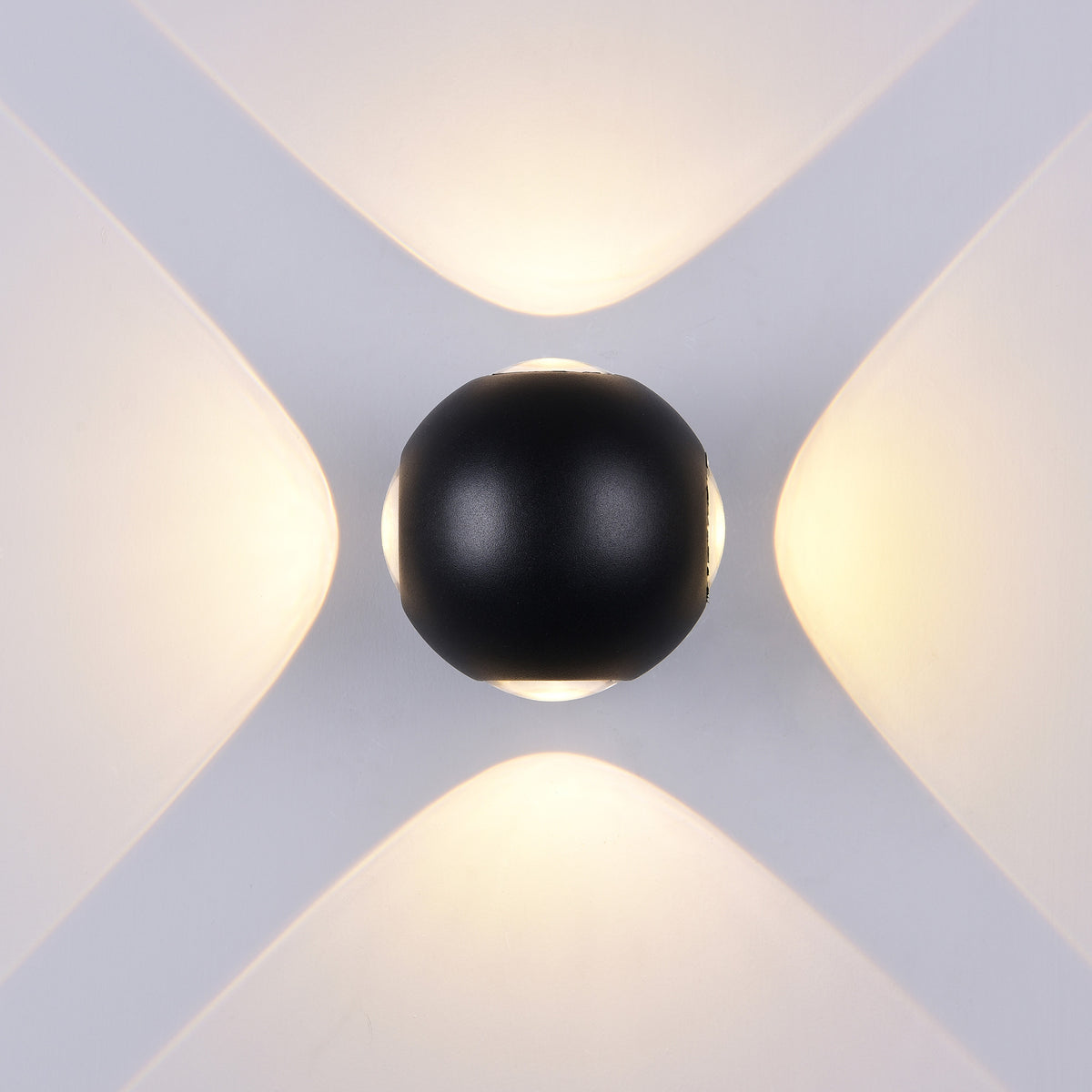 LED Wall Light Round 4 Diods Black Body - image 4
