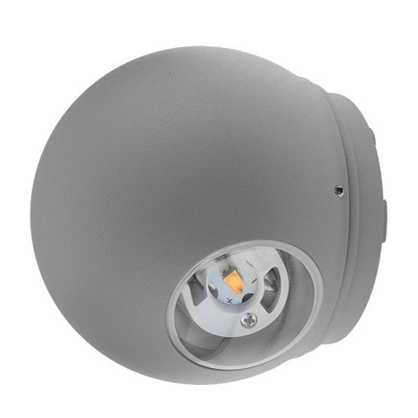 LED Wall Light Round Grey Body