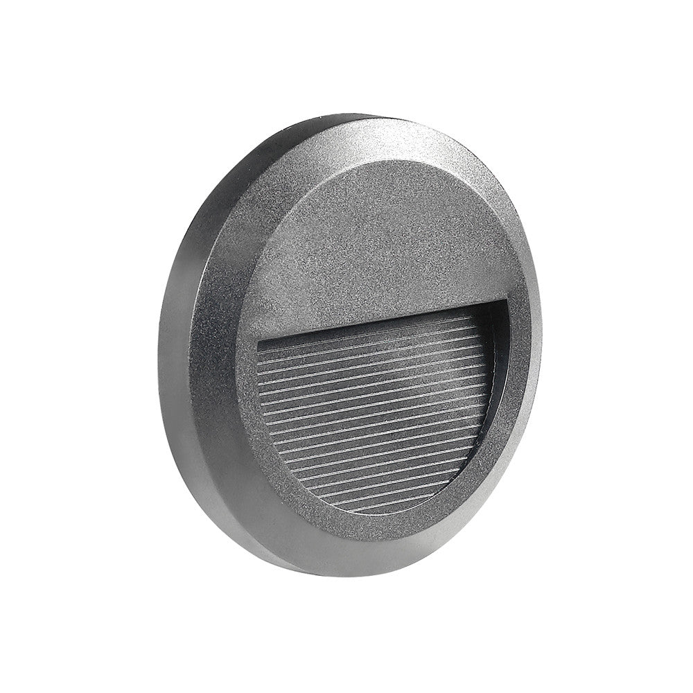 LED Step Light Round Grey