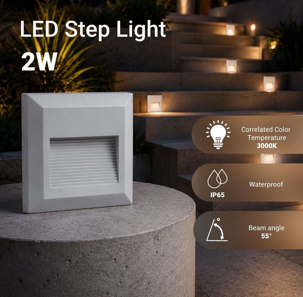 LED Step Light Square White - product view