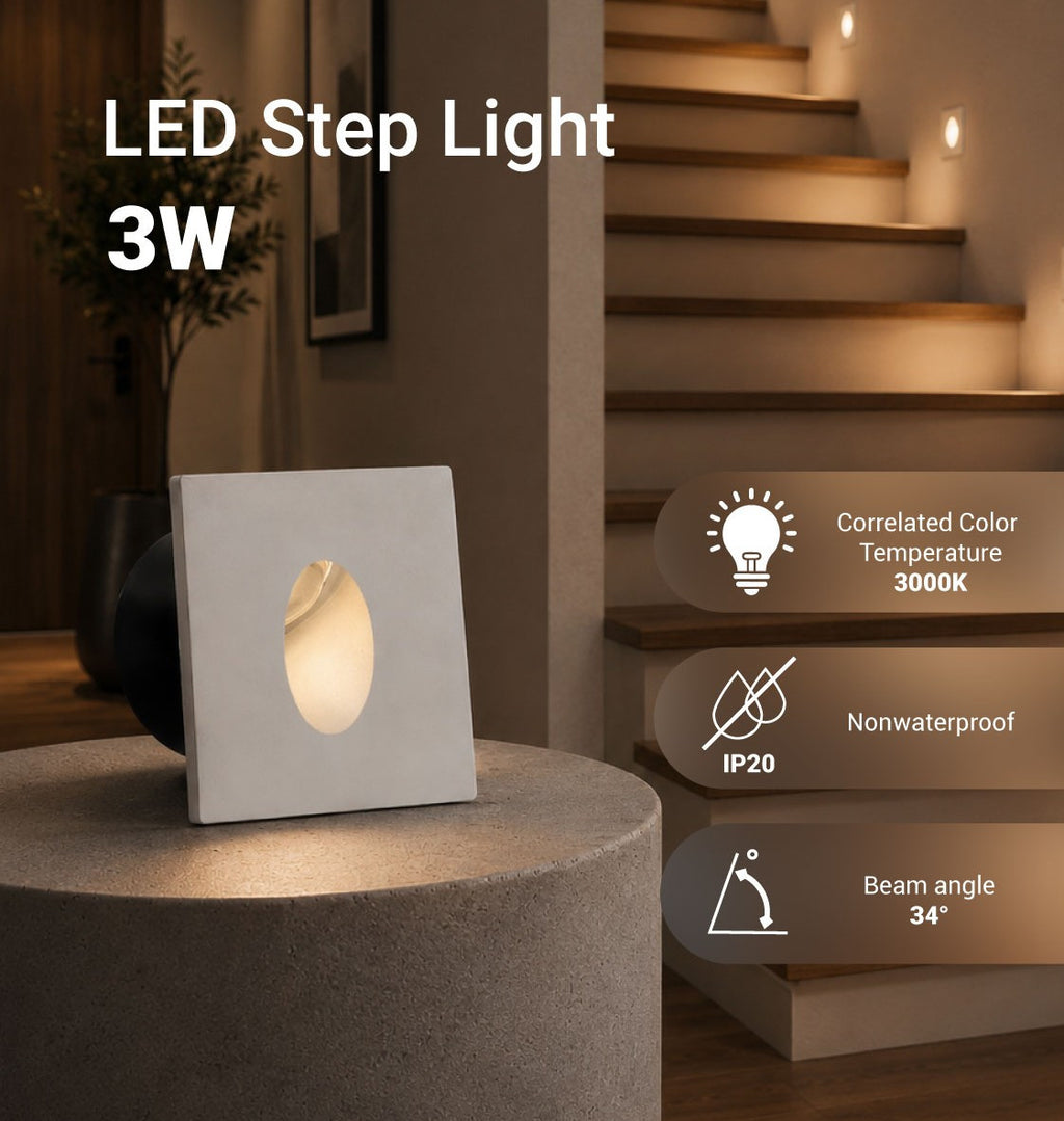 LED Step Light White Square - product view