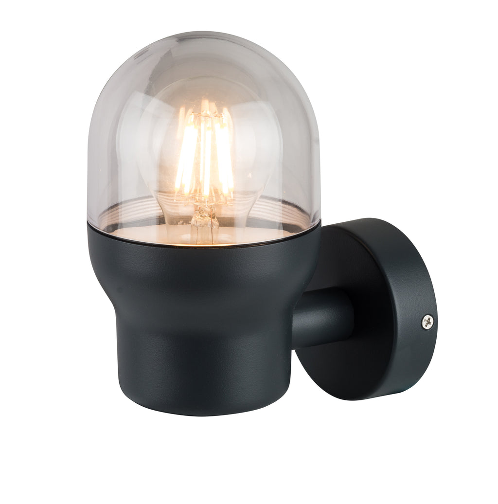 Zidna lampa aluminij IP44 1xE27 crno kućište